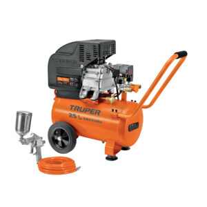 Kit, Compresor Truper 25 L, 3 HP,  manguera de PVC y pistola